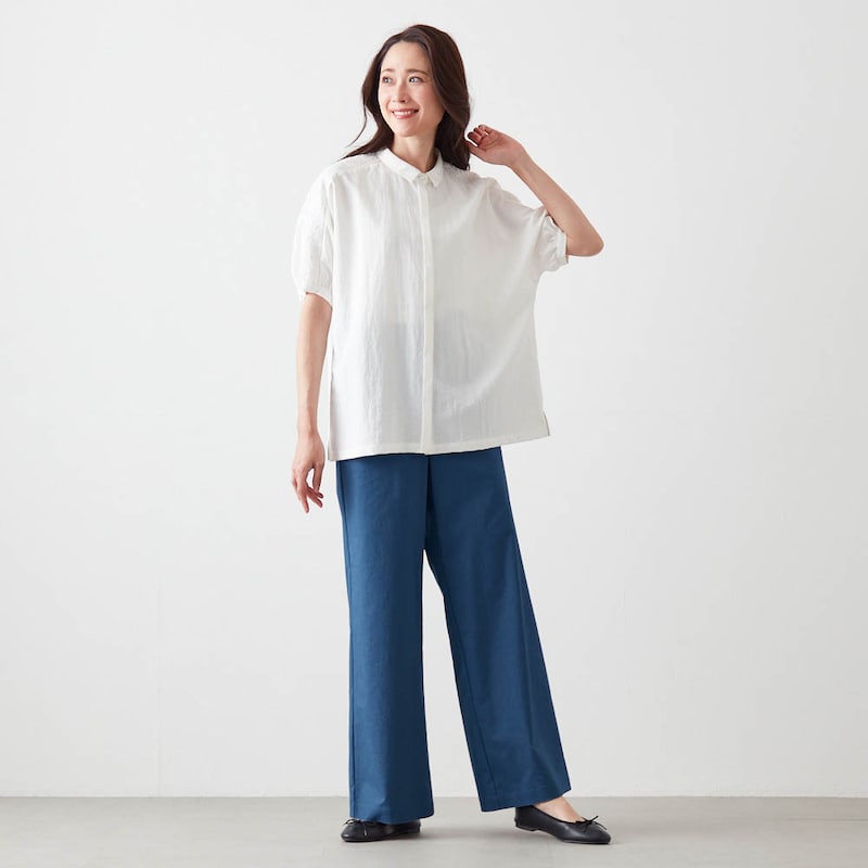 モデル身長170cm／M　※写真は撮影用のため股下＋8cmになります。