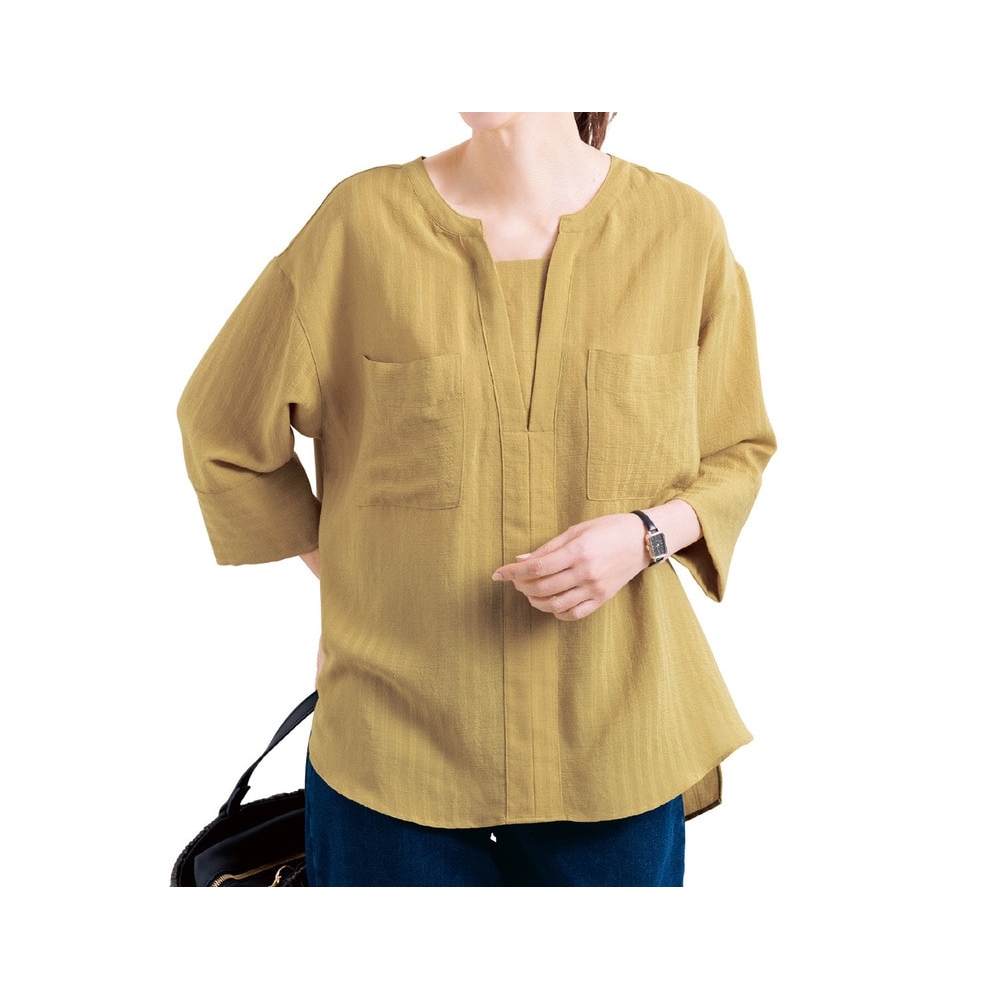 【花笑むとき/hana emu toki】キーネックレイヤード風ブラウス