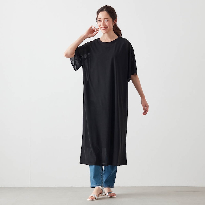 モデル身長170cm／M　※写真は撮影用のため身丈＋9cmになります。