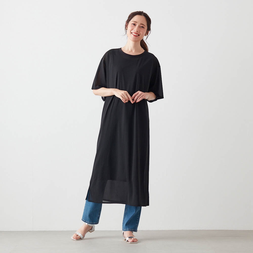 モデル身長170cm／M　※写真は撮影用のため身丈＋9cmになります。