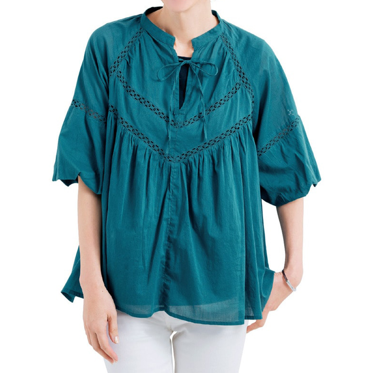 【花笑むとき/hana emu toki】インド綿ラグランブラウス