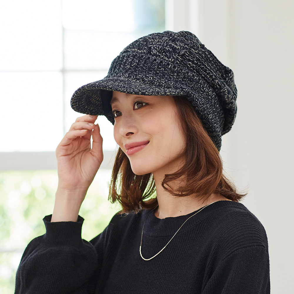 【ベルメゾン】小顔魅せニットキャスケット