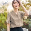 【サラリスト/Salalist】サラッと快適なフリルVネックブラウス