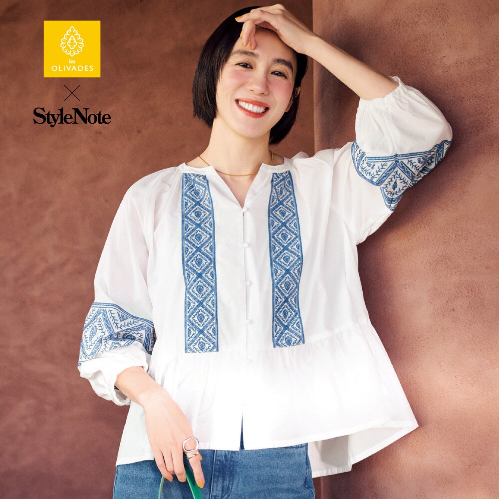 【スタイルノート/StyleNote】刺繍羽織りブラウス【les OLIVADESコラボ】