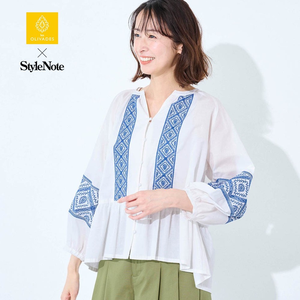 【スタイルノート/StyleNote】刺繍羽織りブラウス【les OLIVADESコラボ】