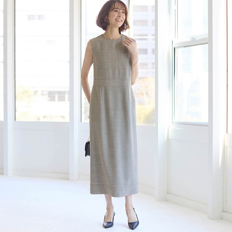 モデル身長169cm／M ※写真は撮影用のため着丈+10cmになります。