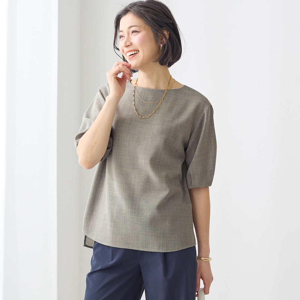 【スタイルノート/StyleNote】端正なサマーウールブラウス