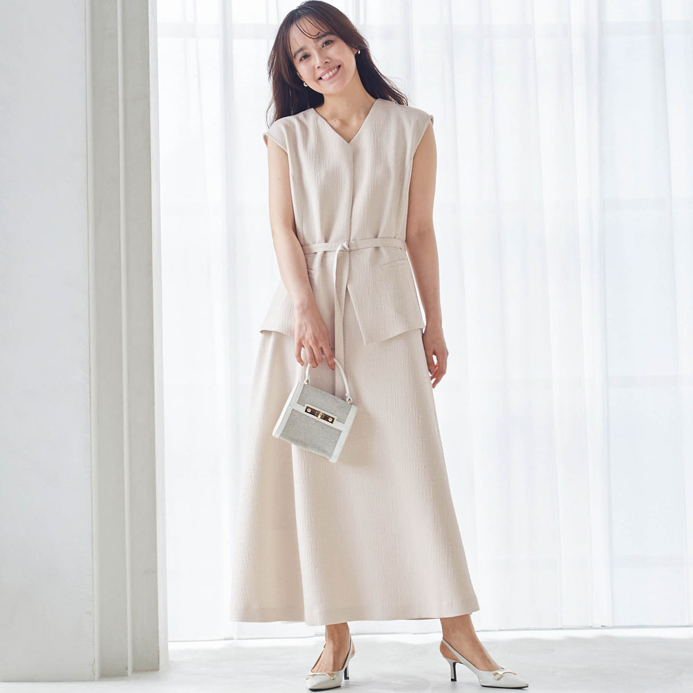 【スタイルノート/StyleNote】ジレ重ね着風のワンピース