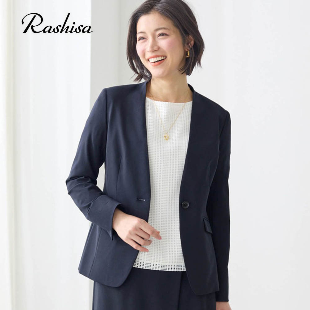 【ラシサ/Rashisa】サマーウール混ジャケット(レギュラー) 【ラシサ/Rashisa】サマーウール混ジャケット(レギュラー)