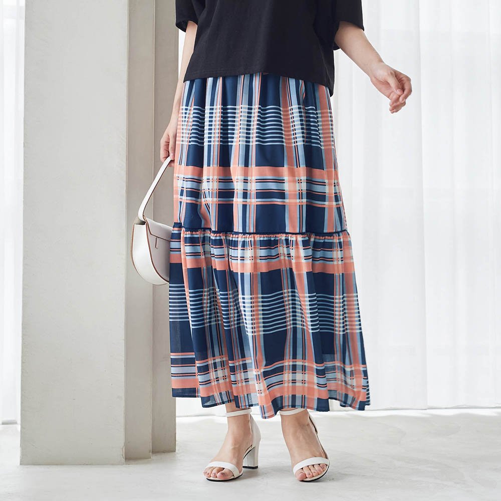 【スタイルノート/StyleNote】マドラスチェックプリントスカート