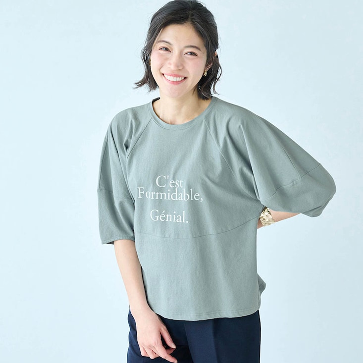 ラグラン切替えデザインプリントTシャツ スタイルノート/StyleNote