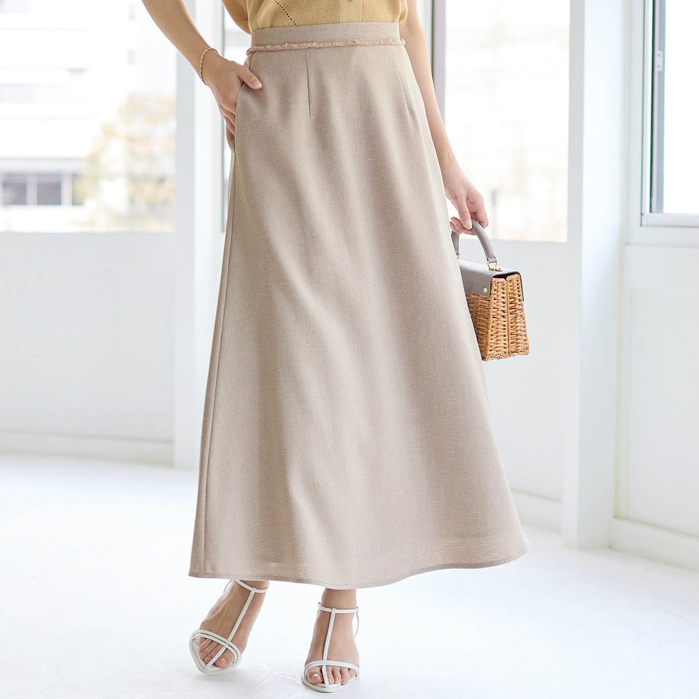【スタイルノート/StyleNote】スラブリネンライクナローフレアスカート