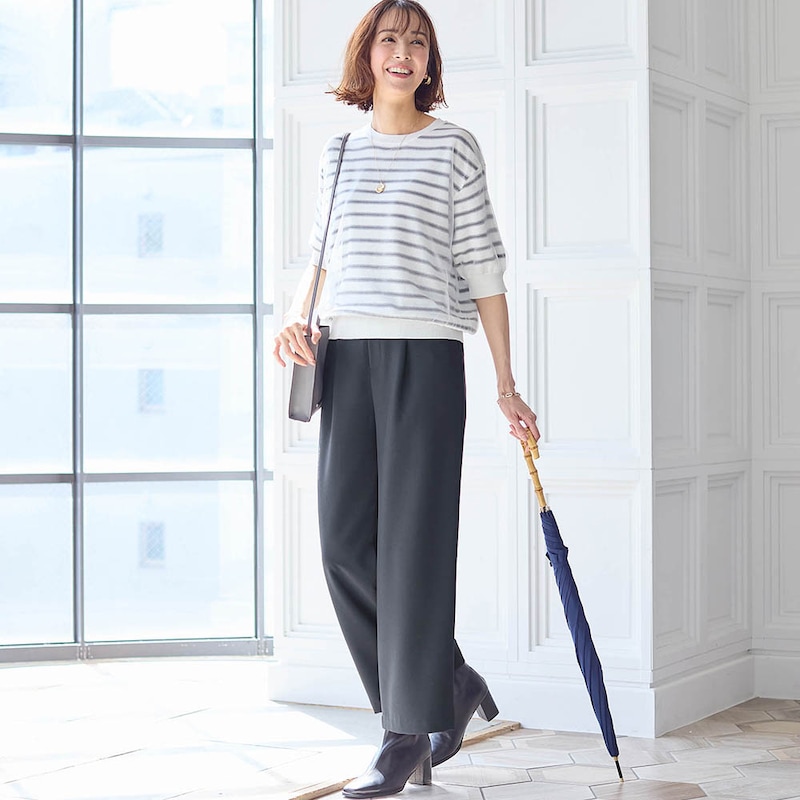 モデル身長169cm／M　※写真は撮影用のため股下+6cmになります。