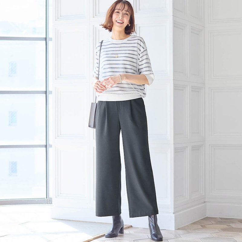 モデル身長169cm／M　※写真は撮影用のため股下+6cmになります。