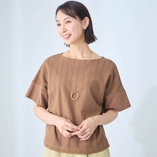 【新色追加】 前身頃レース使いカットソー