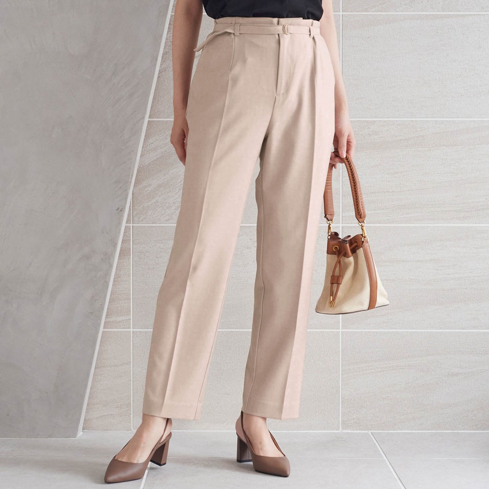 【スタイルノート/StyleNote】ナチュラルライクベルト付きテーパードパンツ