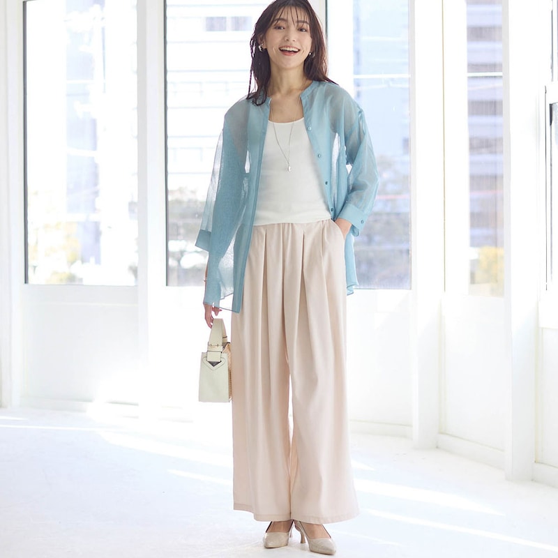 モデル身長170cm／M ※写真は撮影用のため股下+6cmになります。