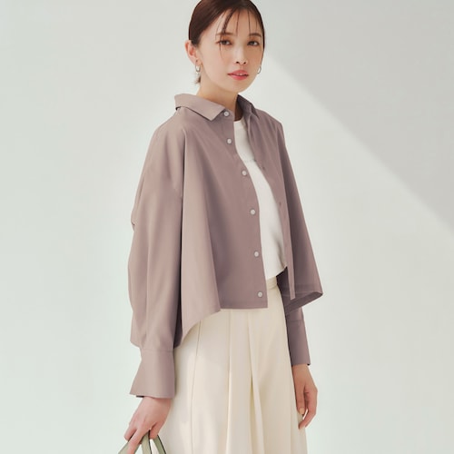 近赤外線ケアクロップドシャツ【UVカット】