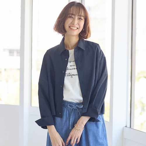 近赤外線ケアクロップドシャツ【UVカット】