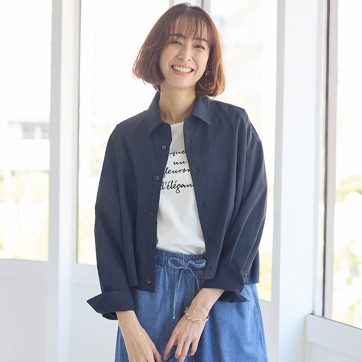 近赤外線ケアクロップドシャツ【UVカット】