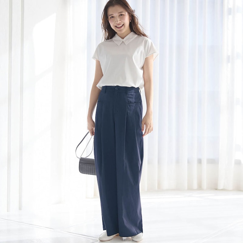 モデル身長170cm／M ※写真は撮影用のため股下+6cmになります。