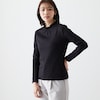 【ベルメゾン】シャーリングネックTシャツ【吸湿発熱】