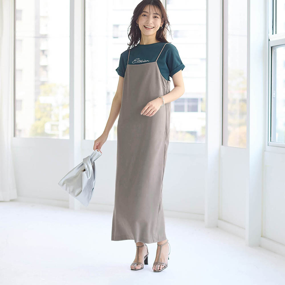 【スタイルノート/StyleNote】落ち感素材のキャミワンピース