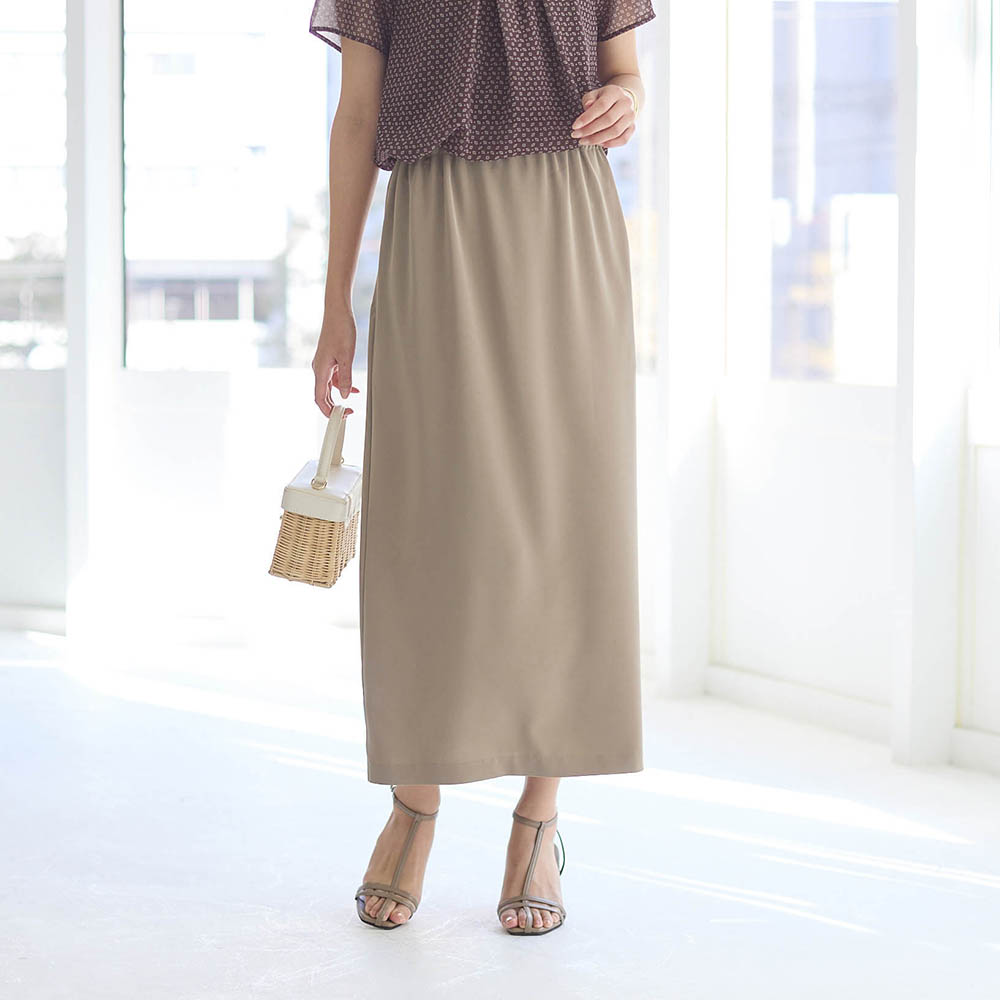 【スタイルノート/StyleNote】とろみ光沢素材のスカート