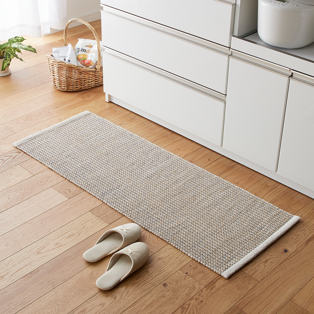 【BELLE MAISON DAYS】綿とジュートのシンプルキッチンマット