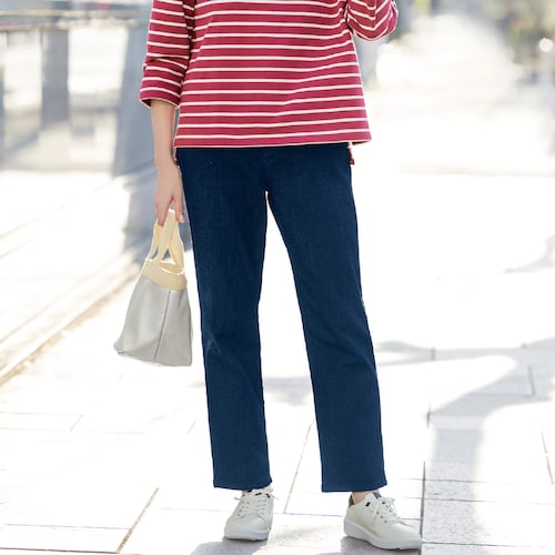 スリムストレートデニムパンツ
