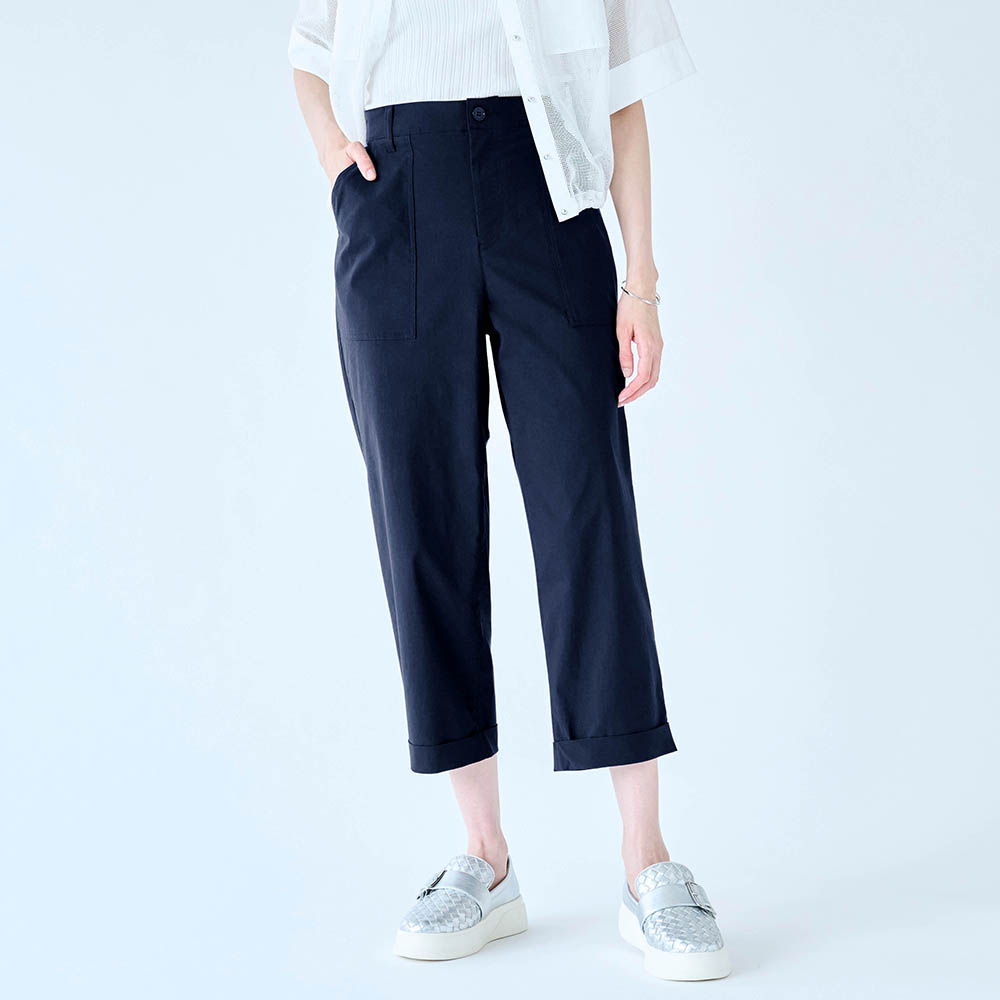 【ベルメゾン】アンクル丈ストレッチコクーンパンツ 【接触冷感】【夏にぴったりな薄手の素材】