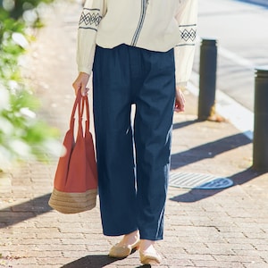 【ベルメゾン】インディゴ染めガーゼパンツ