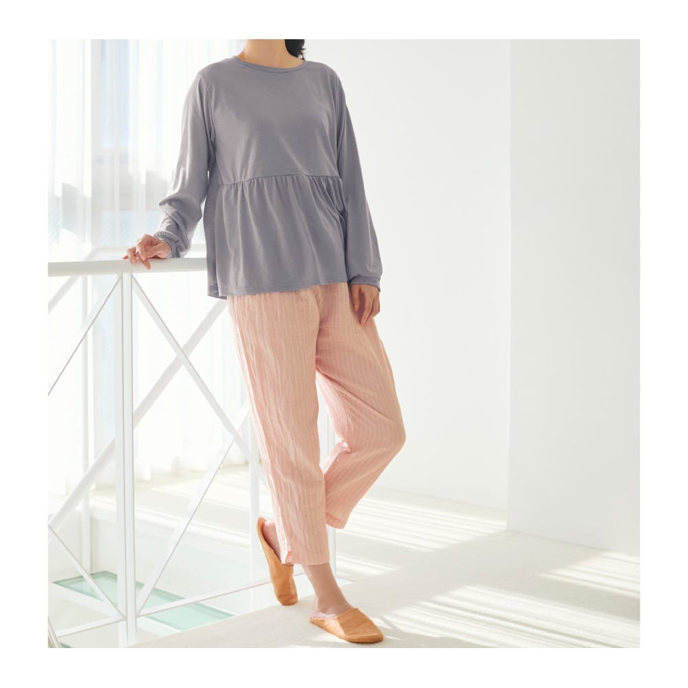 【ベルメゾン】綿混長袖 & 楊柳ガーゼパンツパジャマ