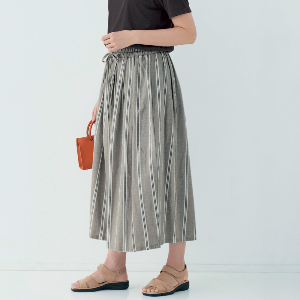 【ベルメゾン】綿麻素材のイージーパンツ