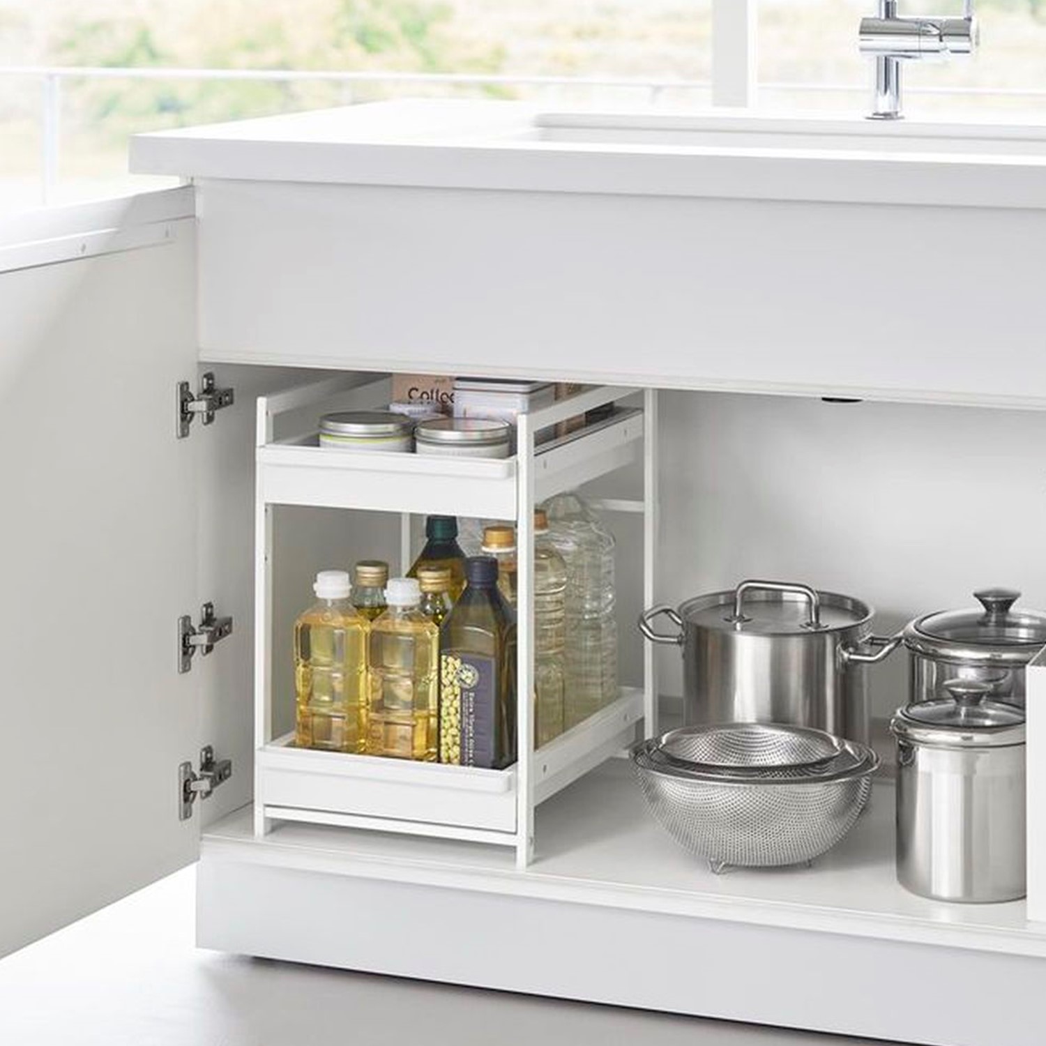 【タワー/tower】シンク下スライドラック 2段 【タワー/tower】シンク下スライドラック 2段