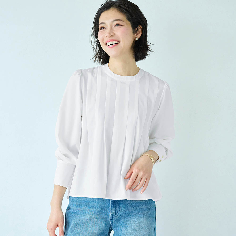【スタイルノート/StyleNote】シワになりにくいタックフレアブラウス