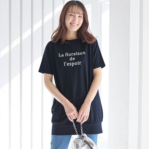 汗ジミしにくいロゴチュニックTシャツ【吸水速乾】