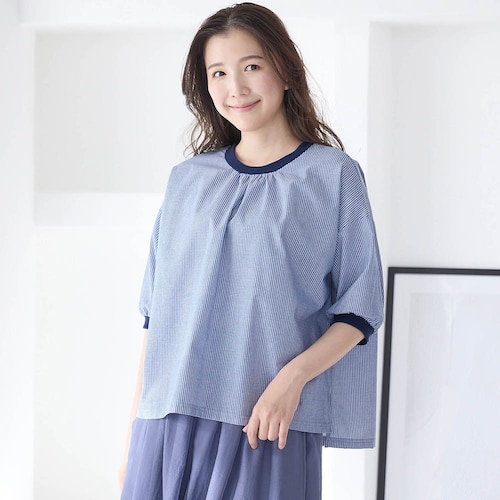 リブ使いTシャツライクシャツ
