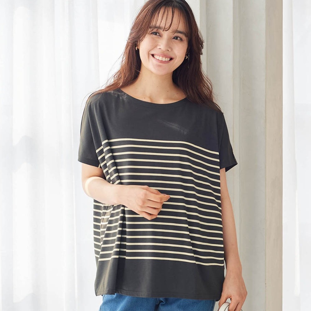 【ラ・フィット/la*fite】パネルボーダーカットソー