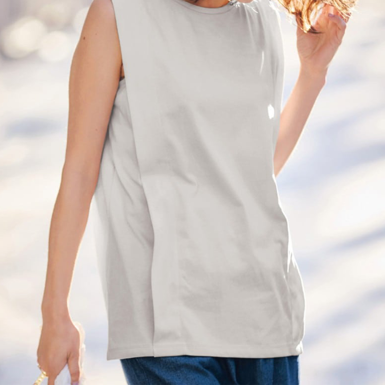 【ラ・フィット/la*fite】汗ジミしにくいノースリーブカットソー【吸水速乾】