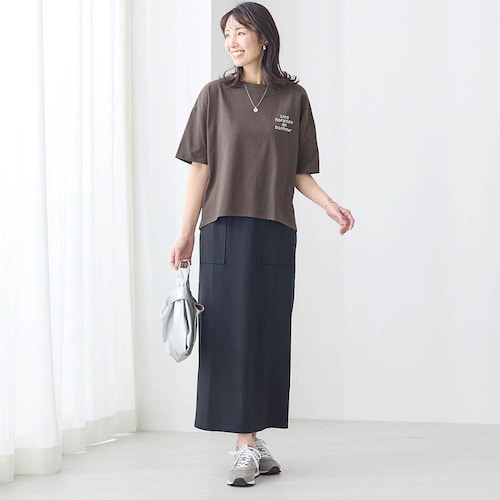 ロゴTシャツ＋Iラインスカート2点セット