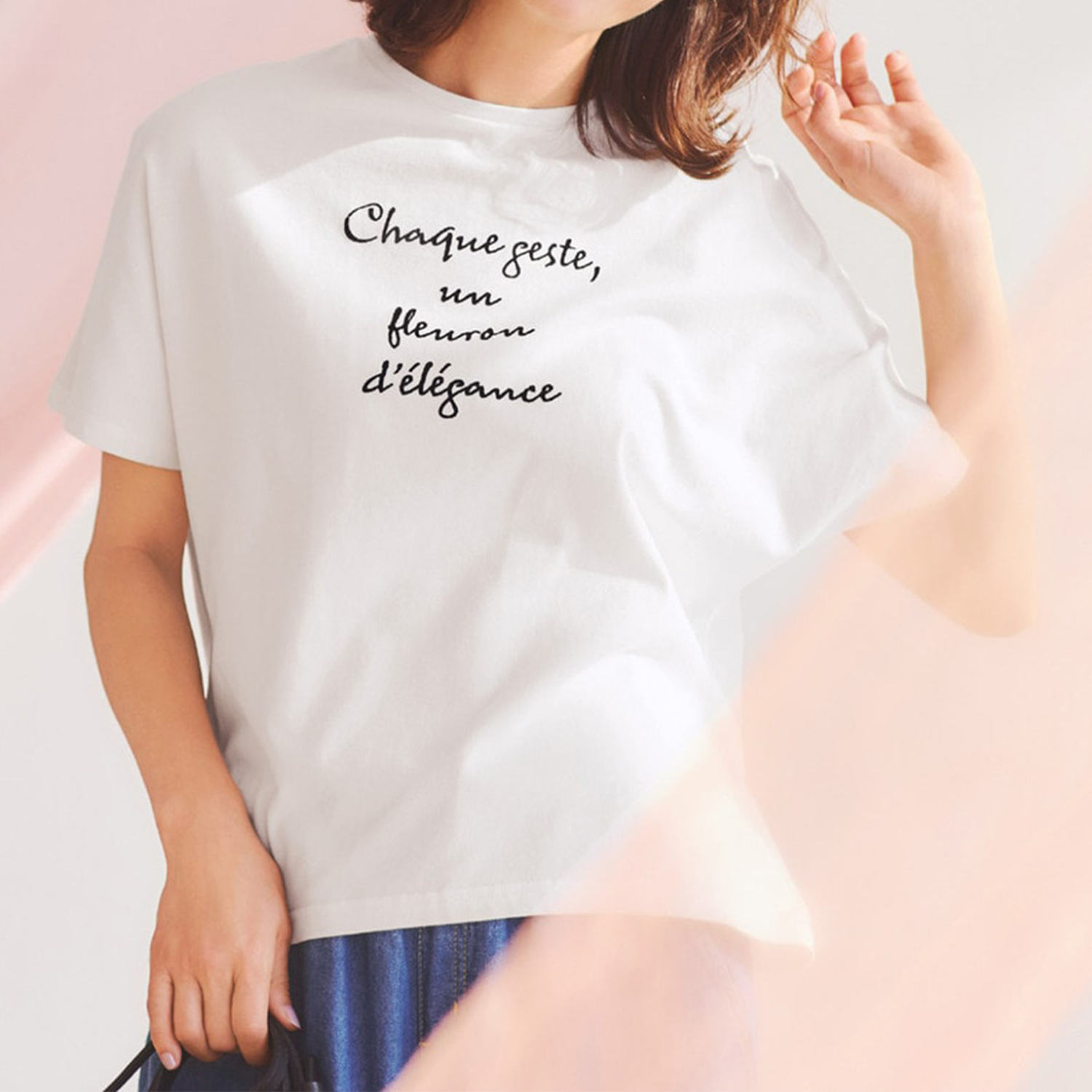 【ラ・フィット/la*fite】フロッキープリントカットソー[日本製]