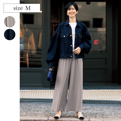【定期お届け】［Mサイズ］ シルエットがきれいなプリーツパンツ ：２回シリーズ