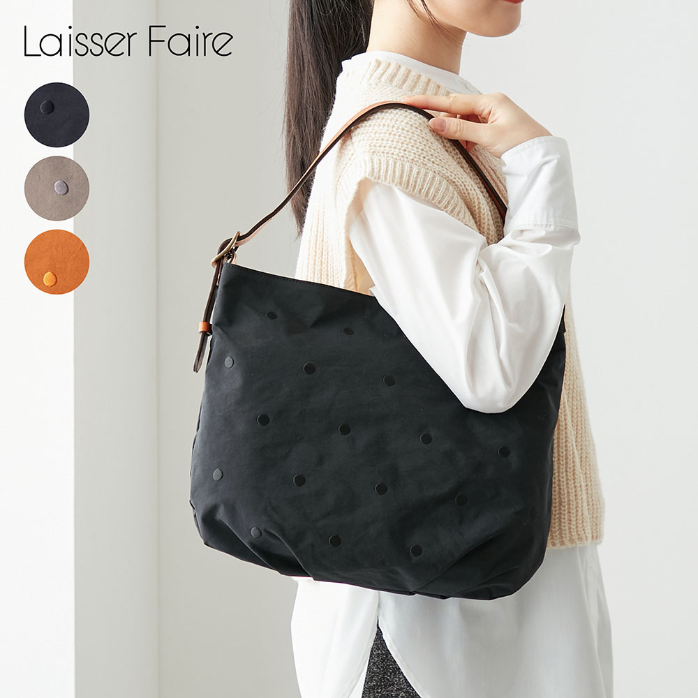 【レッセフェール/Laisser Faire】本革付属ナイロンショルダーバッグ【軽量】[日本製]