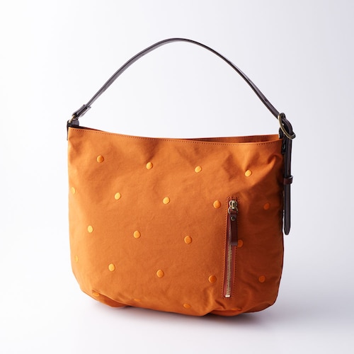 本革付属ドット柄ショルダーバッグ【A4対応】【軽量】