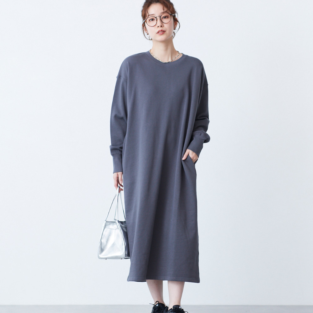 【イットマイセルフ/It myself】コットン裏毛スウェットワンピース