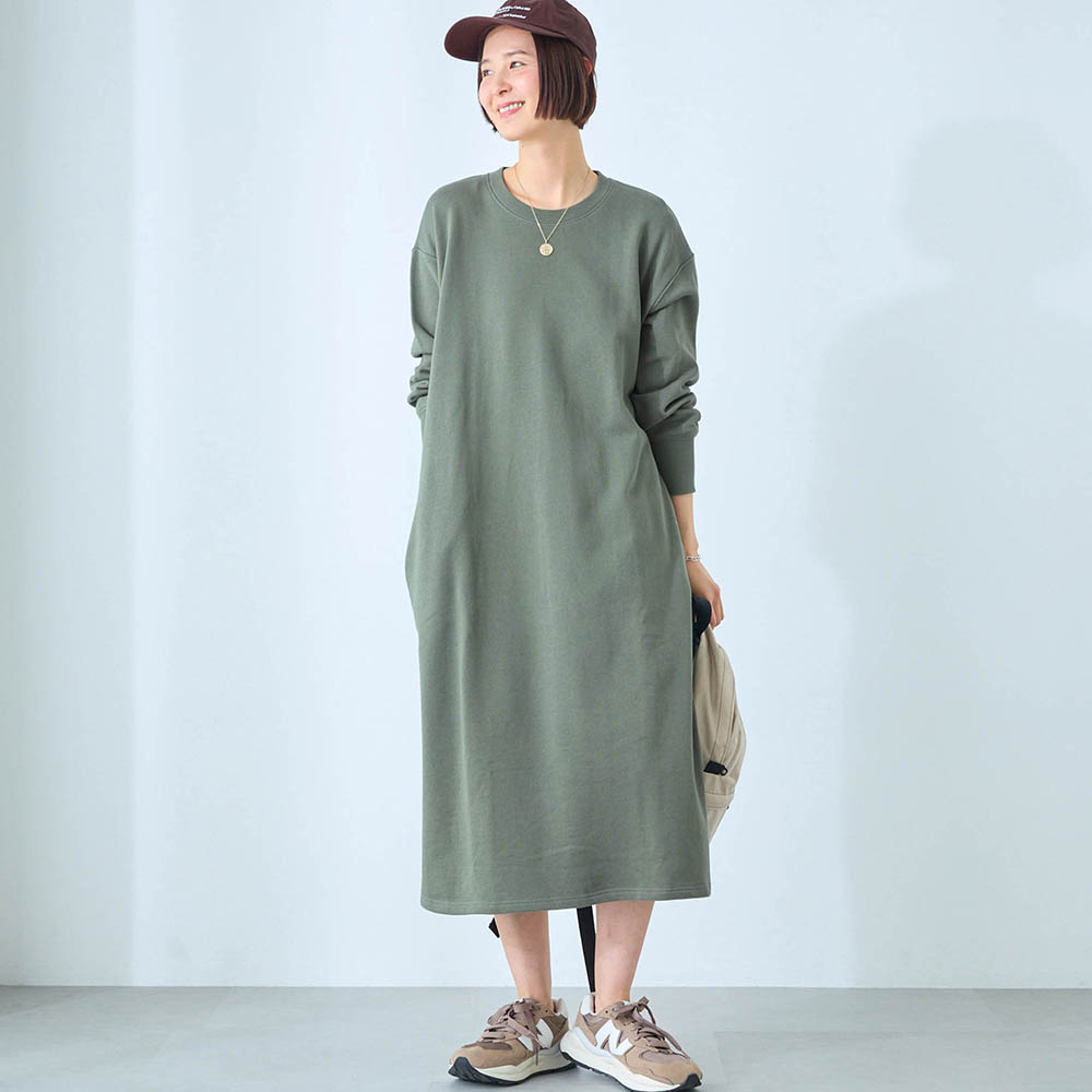 【イットマイセルフ/It myself】【新色追加】 コットン裏毛スウェットワンピース