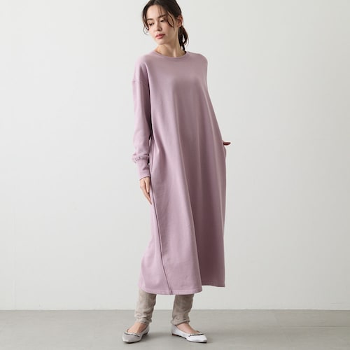 コットン裏毛スウェットワンピース