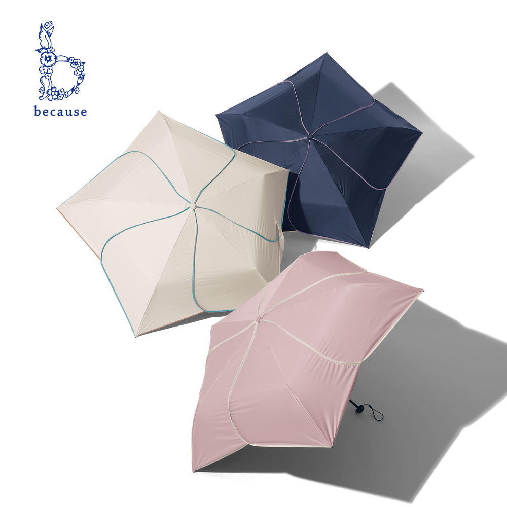 【ビコーズ/because】フラワー型コンパクト折りたたみ日傘【晴雨兼用】 【ビコーズ/because】フラワー型コンパクト折りたたみ日傘【晴雨兼用】