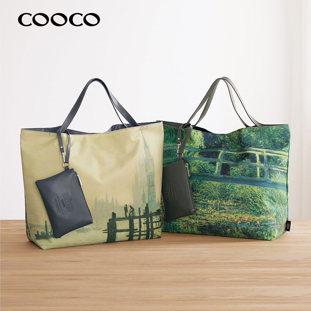 【クーコ/COOCO】ミニポーチ付き 名画アートプリントトートバッグ